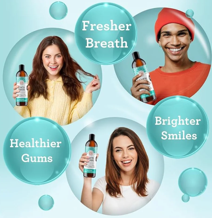 Guru Nanda™️ - Coconut Mint Oil Pulling with 7 Natural Essential Oils