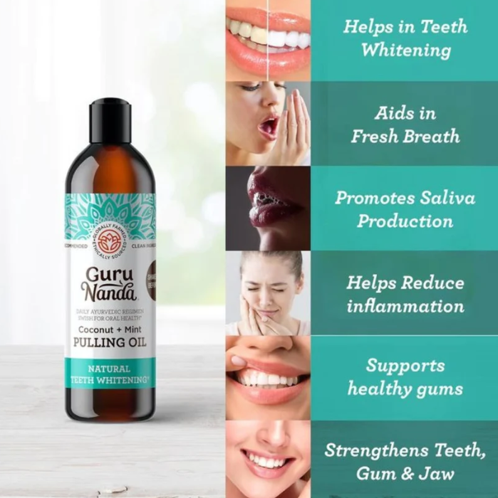 Guru Nanda™️ - Coconut Mint Oil Pulling with 7 Natural Essential Oils